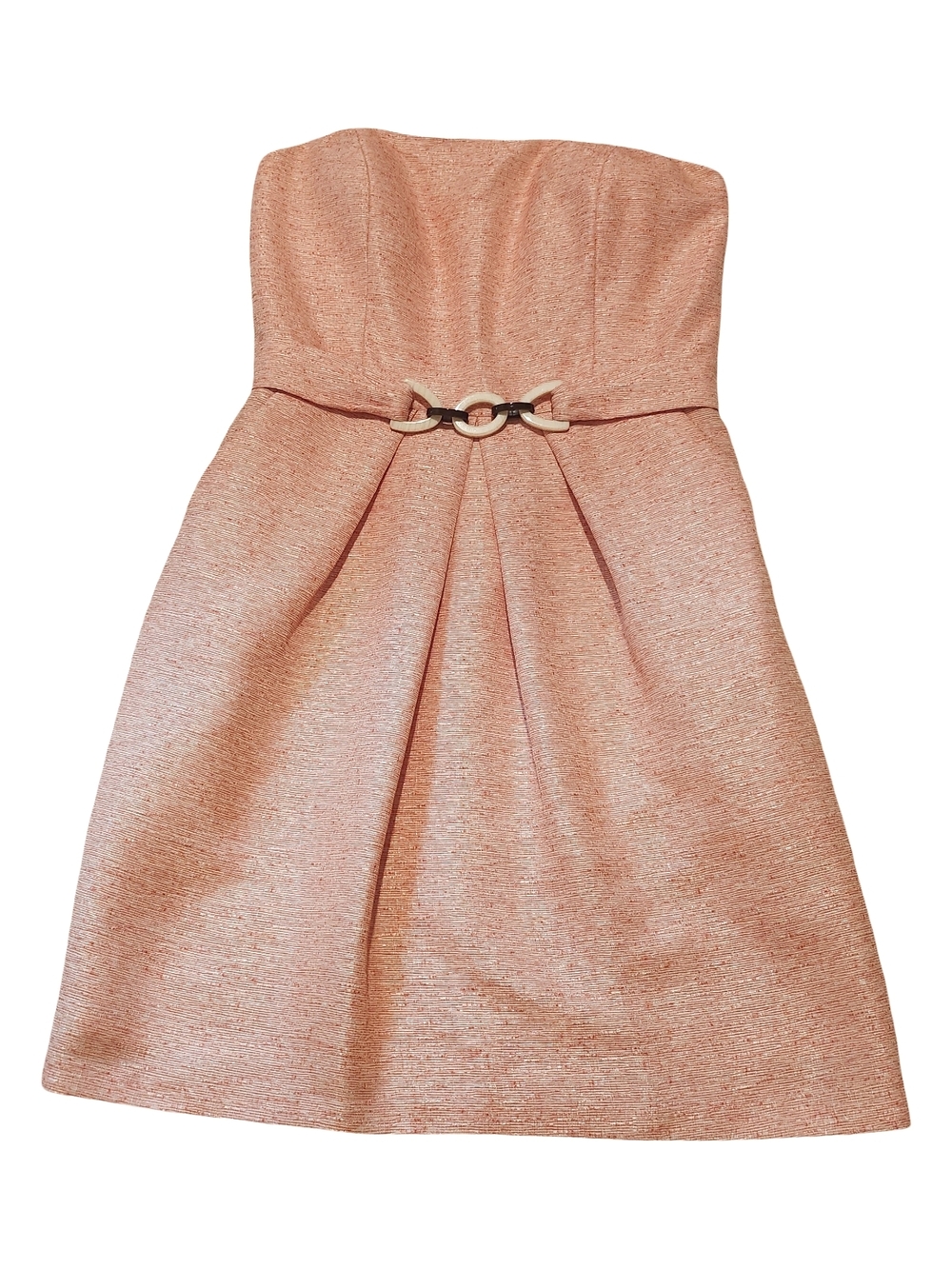 ANTONIO MELANI Strapless Orange And Cream Cocktail Dress